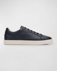 Men's Grained Leather Low-Top Sneakers