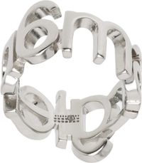MM6 Maison Margiela Silver Letter Logo Ring