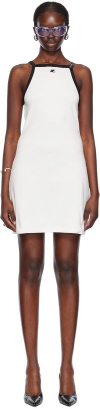 Courrèges White Pin-Buckle Minidress