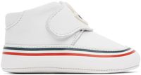 Moncler Enfant Baby White Leather Pre-Walkers