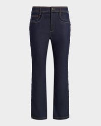Sallie Piped Cropped Bootcut Denim Pants