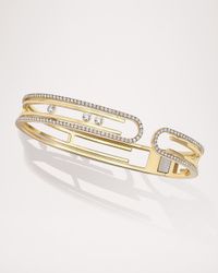 MOVE UNO 18K YELLOW GOLD PAVE DIAMOND BANGLE BRACELET