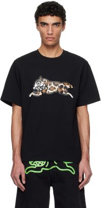 ICECREAM T-shirt noir à chien emblématique