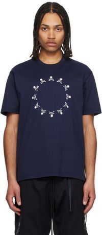 mastermind JAPAN Navy Skull Clock T-shirt