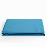 Coton Pur - Drap plat prémium pour lit 1 place 2 places - Taille 240x300 cm - Bleu