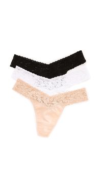 Hanky Panky Original Rise Cotton 3 Pack Black/White/Chai One Size