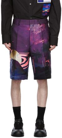 Valentino Purple Water Nights Bermuda Shorts
