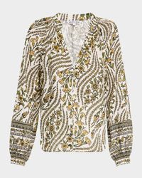 Ailani Floral-Print Linen Top