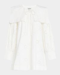 Cassidy Embroidered Long-Sleeve Mini Dress