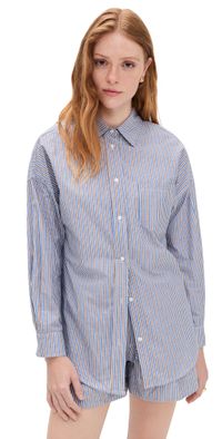 Little Lies Avalon Stripe Shirt Chocolate Stripe S