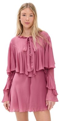 LoveShackFancy Liraine Dress Deep Rose S