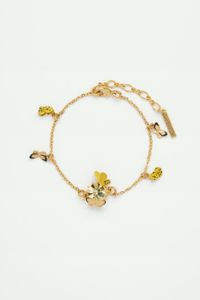 Les Nereides - Bracelet charm's papillons colorés et pierre en verre taillé - Taille Unique - Multicolore