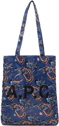 A.P.C. Blue Brain Dead Edition Lou Reversible Tote
