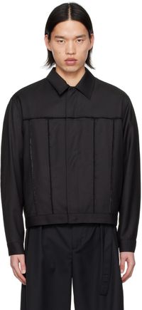 Youth Blouson camionneur noir à bords bruts
