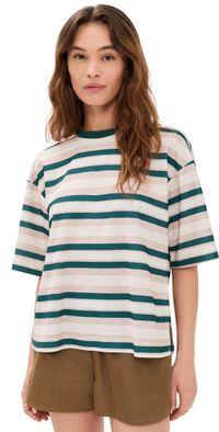 Lioness Emerging Tee Green Stripe L