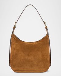 Pine Zip Suede Hobo Bag