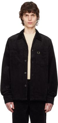 Fred Perry Surchemise noir en velours côtelé