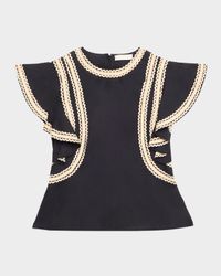 Anora Flutter-Sleeve Blouse