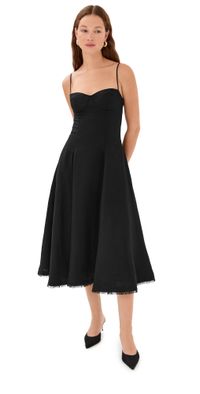 SIMKHAI Analise Sleeveless Bustier Midi Dress Black S