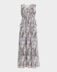 Sleeveless Gathered Waist Midi Dress