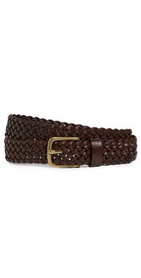 Madewell Braided Leather Belt Rich Brown L