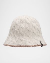 Sequined Cable Knit Bucket Hat