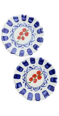 Carolina K Main Plates Set of Two Red Blue One Size