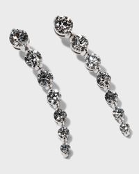18k White Gold Diamond Graduate Dangle Earrings, 8tcw, 2"L