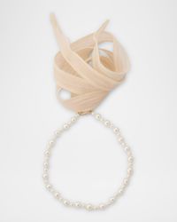 14K Yellow Gold and Silk Choker Necklace with 4-6mm Freshwater Pearls