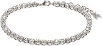 Amina Muaddi Silver Tennis Anklet