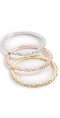 SHASHI Trinity Ring Set Gold/Silver/Rose Gold 6