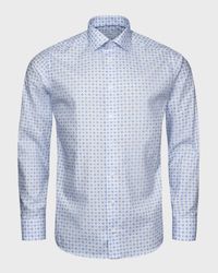 Men's Signature Twill Medallion-Print Slim-Fit Dress Shirt