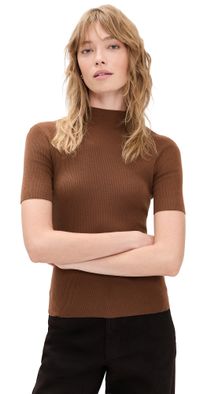 Theory Leenda Solid Pullover Caramel L