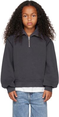Longlivethequeen Kids Gray Half-Zip Sweatshirt