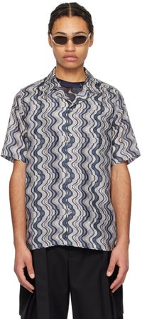 Dries Van Noten Blue Printed Shirt