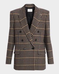 Houndstooth Check Double-Breasted Jacket