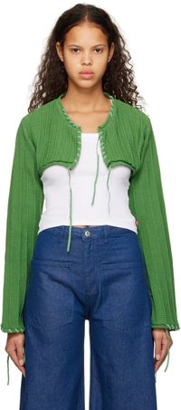OPEN YY Green Drawstring Cardigan