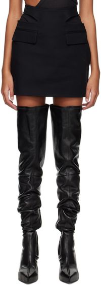 Dion Lee Black Y Front Buckle Miniskirt