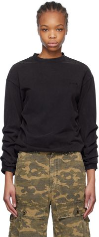 We11done Black Wrinkled Long Sleeve T-shirt
