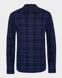 Men's Cotton Plaid Button-Down Shirt