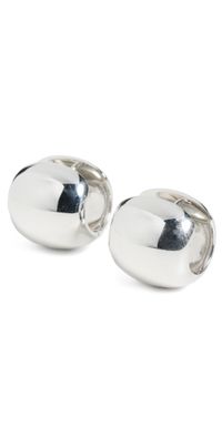 Annika Inez Large Cigar Band Hoops Silver One Size