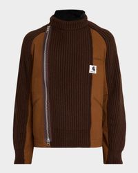 Men's Washed Duck & Wool Knit Blouson Jacket