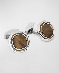 Men's Tiger Eye Octagon Cufflinks