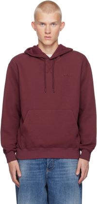 MACKAGE Pull à capuche Krystian bourgogne en jersey double face