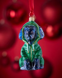 Poodle Black in Hoodie Christmas Ornament
