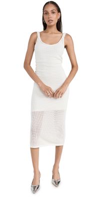 STAUD Jessica Knit Dress White M