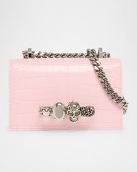 Jeweled Mini Mock-Croc Satchel Bag