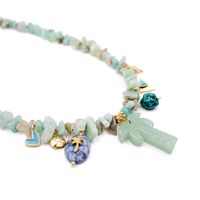 L'atelier Des Dames - Collier grigris crunchs - coralie - Taille Unique - Doré