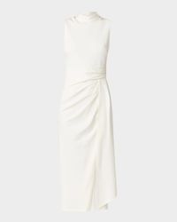 Park Draped Mock-Neck Midi Dress