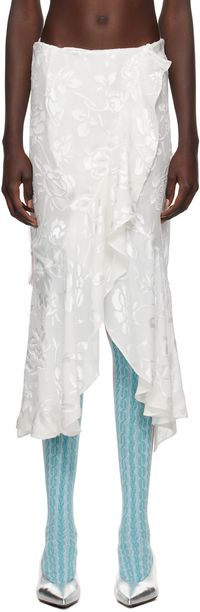 Julie Kegels SSENSE Exclusive White & Pink Sade Midi Skirt